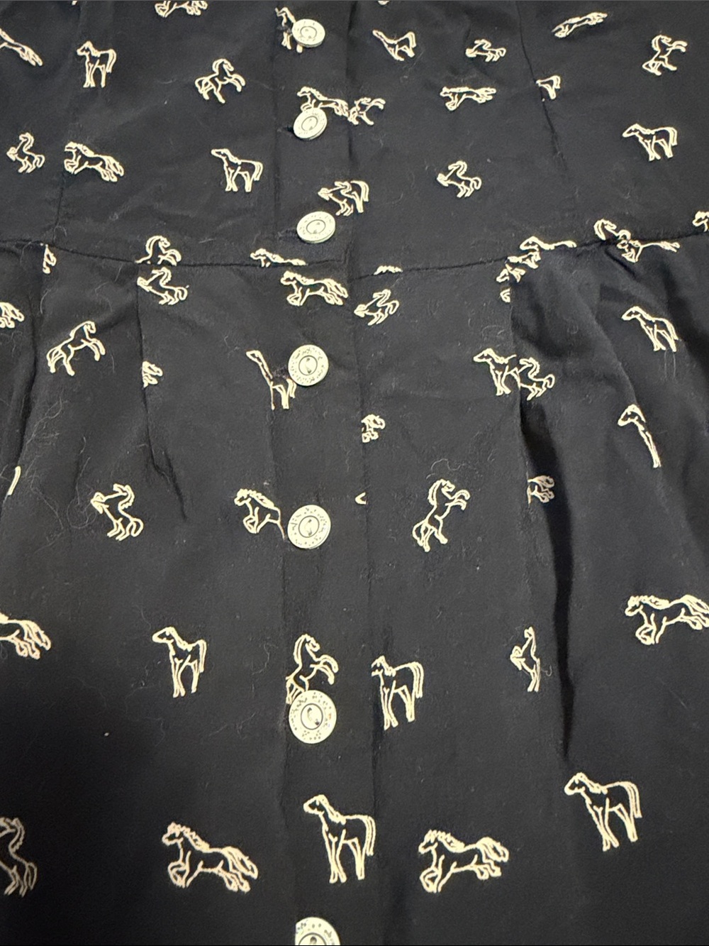 Lindy Bop Navy Midi Button-Front Dress with White Print - Picture 3 of 4
